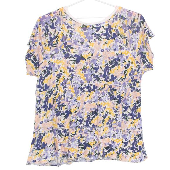 Torrid Top Babydoll Cottage Prairie Retro Whimsical Shabby Spring Floral 3 3X - Picture 5 of 5